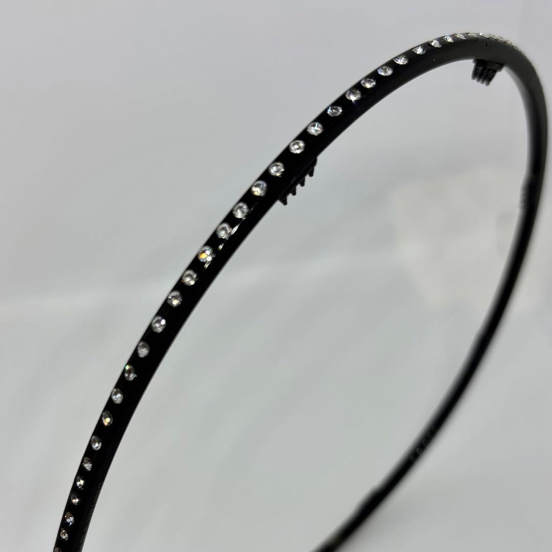 【美品】アレクサンドルドゥパリ カチューシャ ヘアバンド クリアストーン 黒