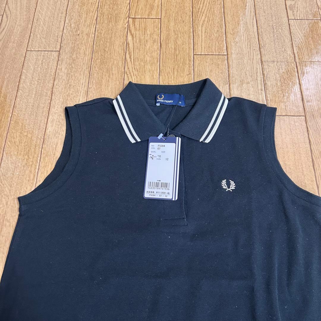 新品 FRED PERRY F5284 ノースリーブ ポロシャツ ブラック 12