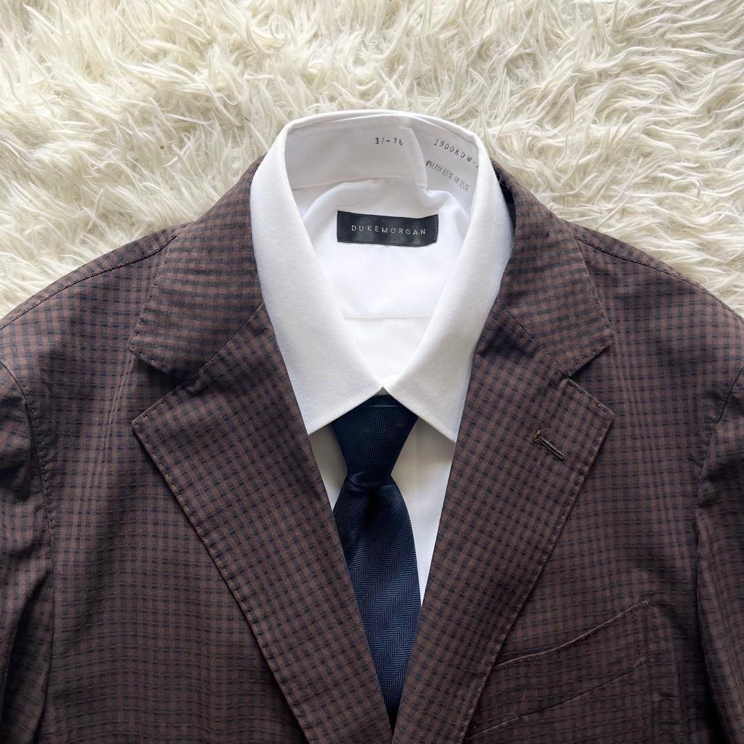 <美品>BEAMS F 新ロゴ ブラウン コットンシルク ジャケット サイズ48