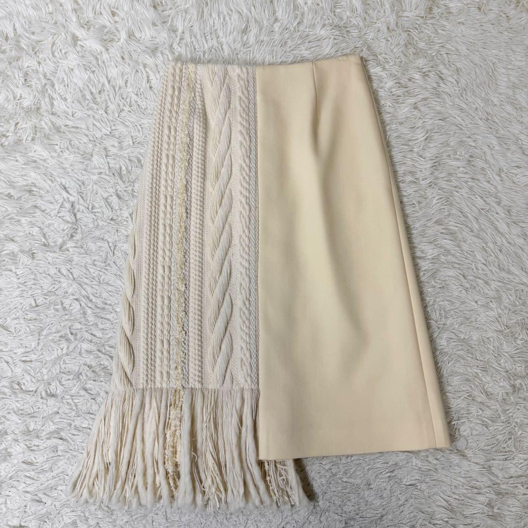 ADORE アドーア バルキーツィードジャンスカ 異素材　シルク　リネン　切り替