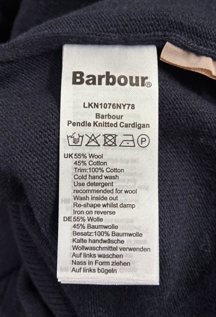 Barbour バブアー　カーディガン Pendle cardigan 紺