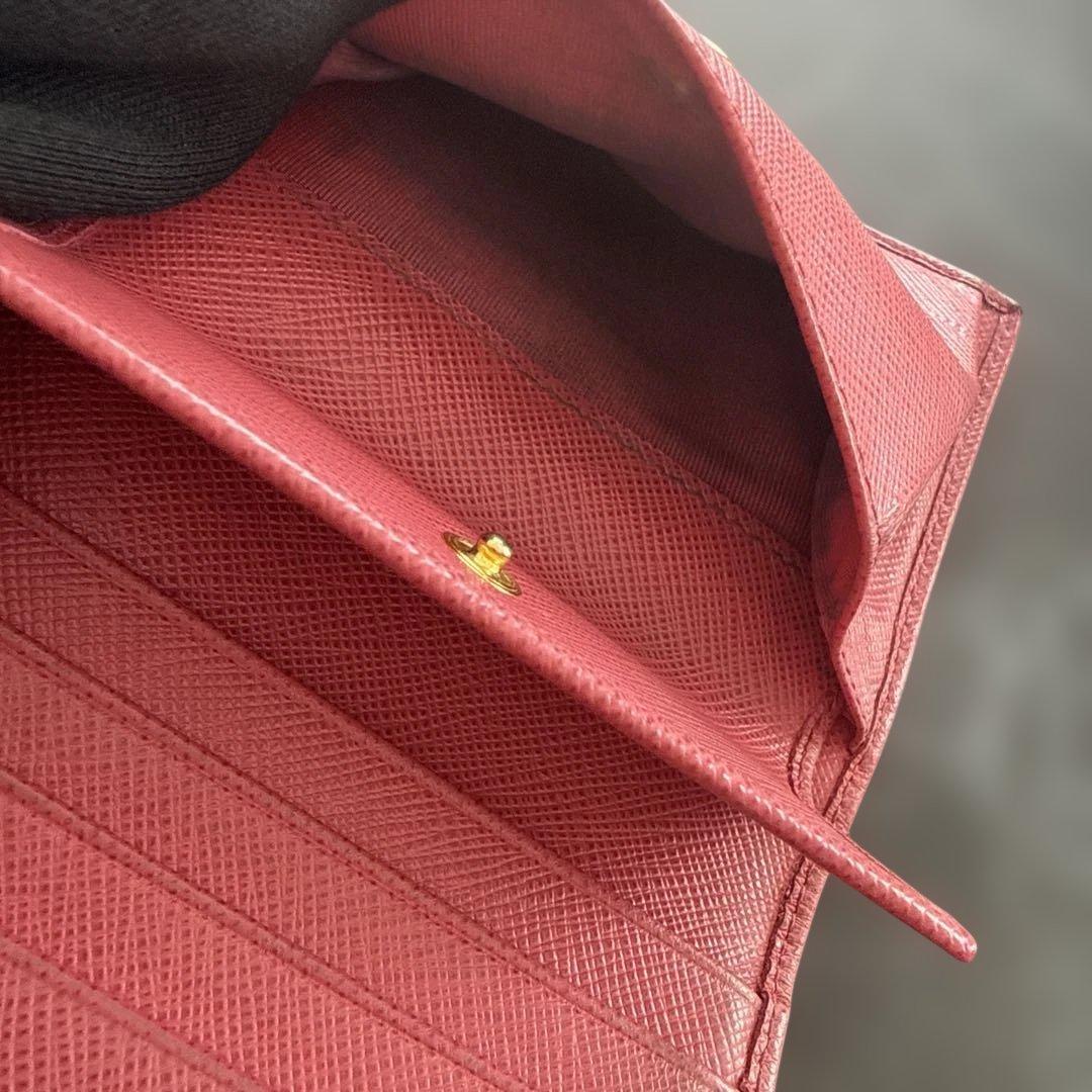 PRADA サフィアーノ　 二つ折り財布 ピンク