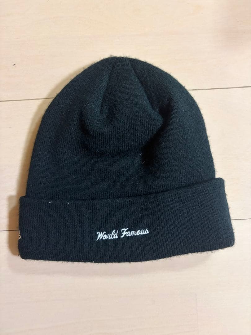 supremeボックスロゴ ニット帽 ブラック