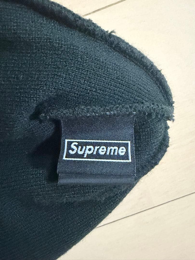 supremeボックスロゴ ニット帽 ブラック