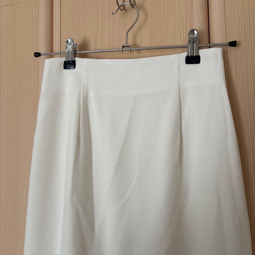 新品 anuans アニュアンス ダブルサテンタイトスカート ECRU Sサイズ