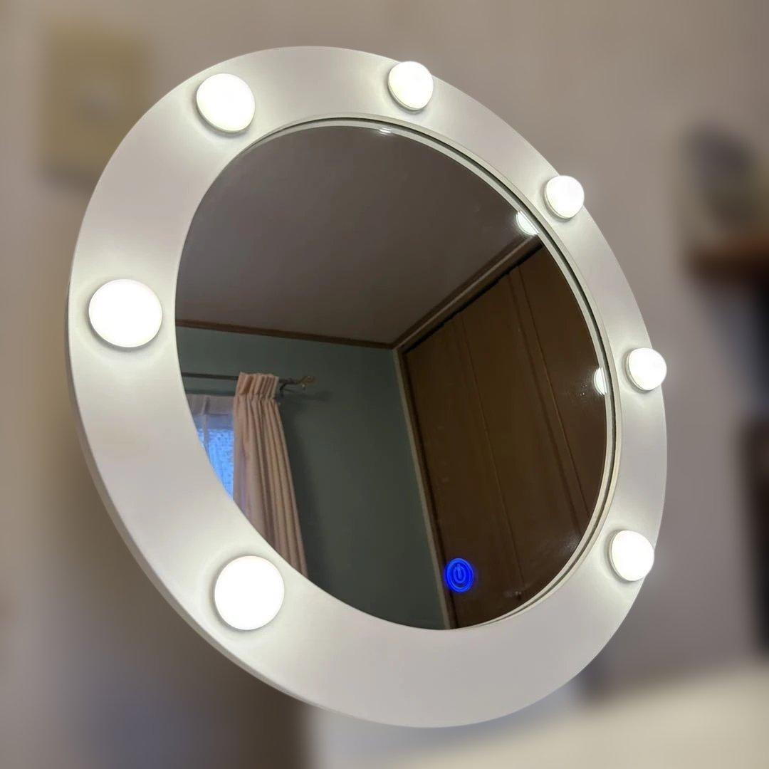 【送料込み・匿名配送】LEDライト付きドレッサー 鏡取り外し可 2段引き出し付き