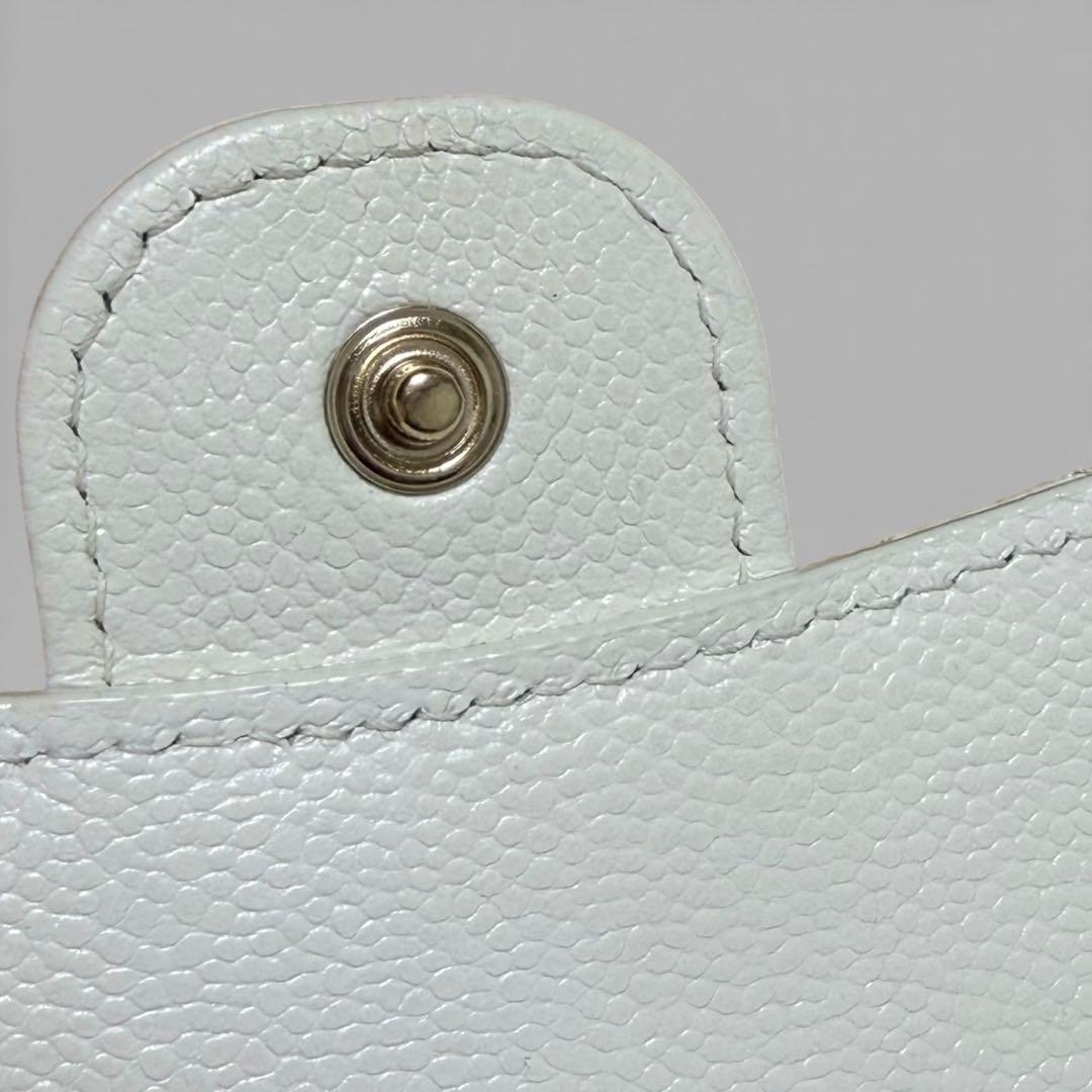 【CHANEL】シャネル三つ折り財布☆ホワイト☆限定☆内側デザインが可愛い