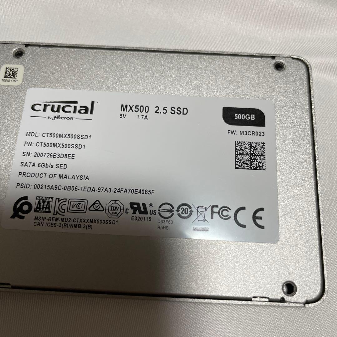内蔵型SSD crucial MX500 CT500MX500SSD1 500GB SSD