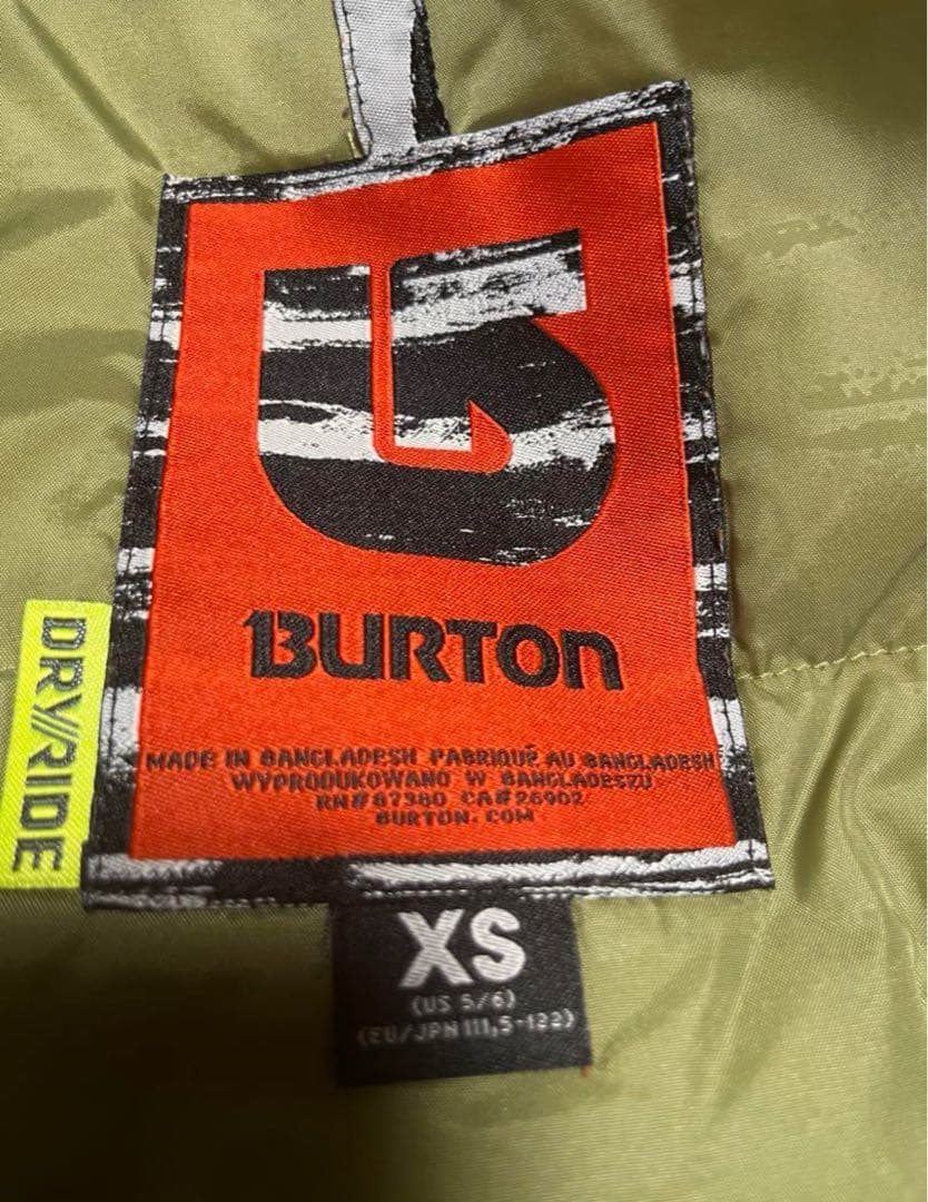Burton kids xs キッズ 子供 XS 120 バートン 上下