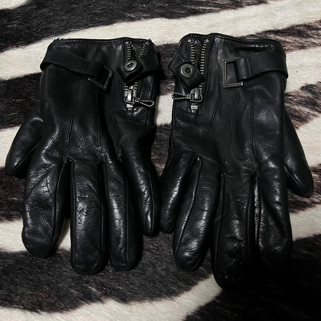 小物 00s FUGA python leather zip glove julius