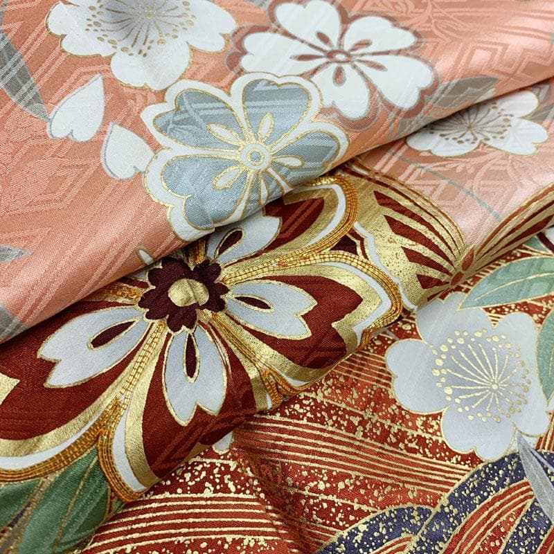 603z5☆振袖 古典柄 金駒刺繍 ピンク×グレー☆美品 成人式結婚式 十三参り
