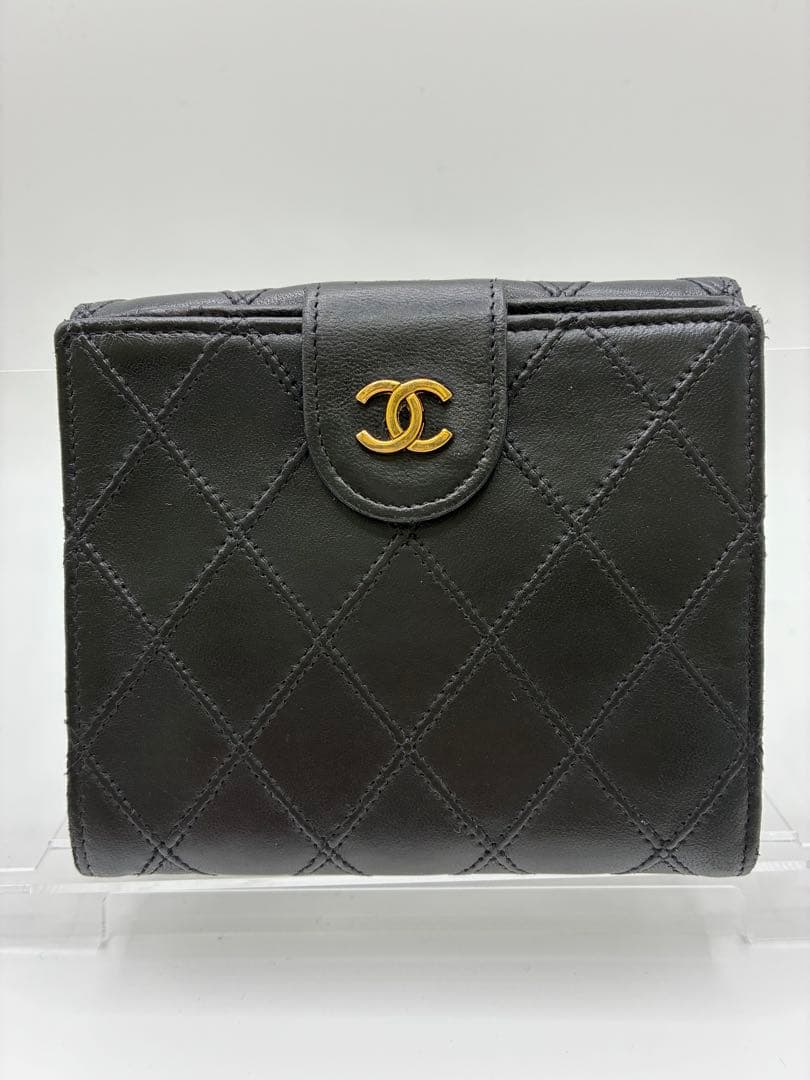 CHANEL ビコローレ Wホック 2つ折り財布 ラムスキン