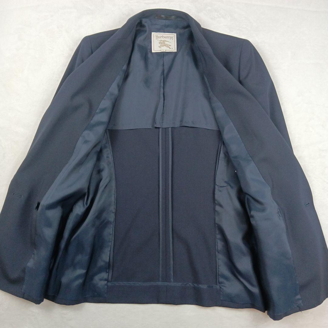 【美品】バーバリー テーラードジャケット ダブル ブレザー ネイビー 40 L