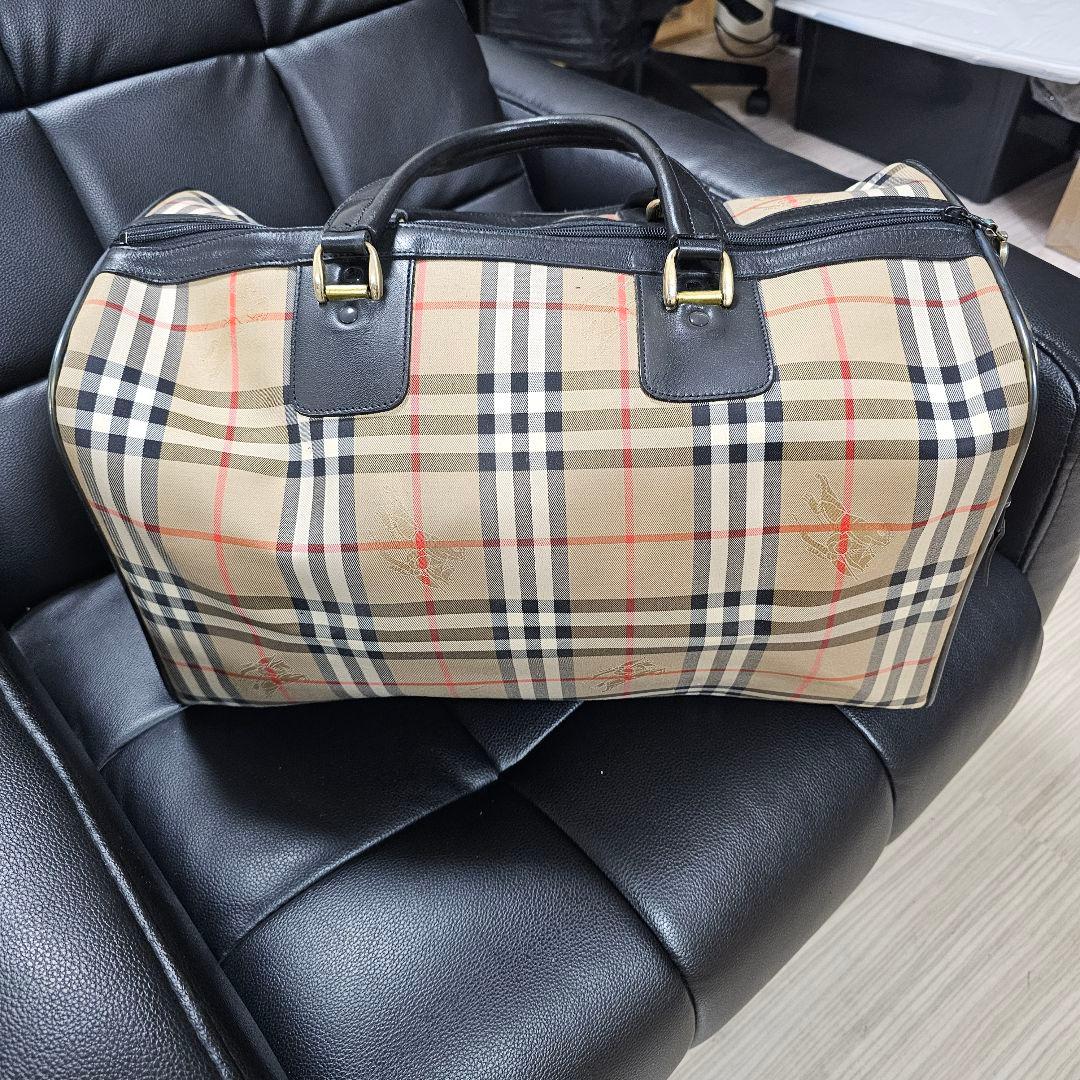 タカちゃん美品 バーバリー ボストンバッグ ノバチェック 鍵付き