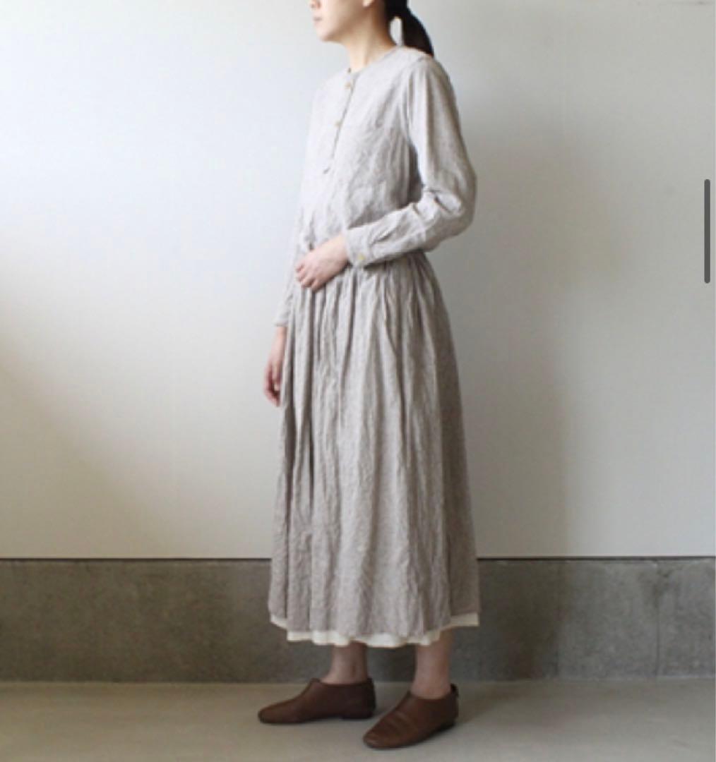*値下げ中　ゴーシュ シルクリネン千鳥ギャザースカート