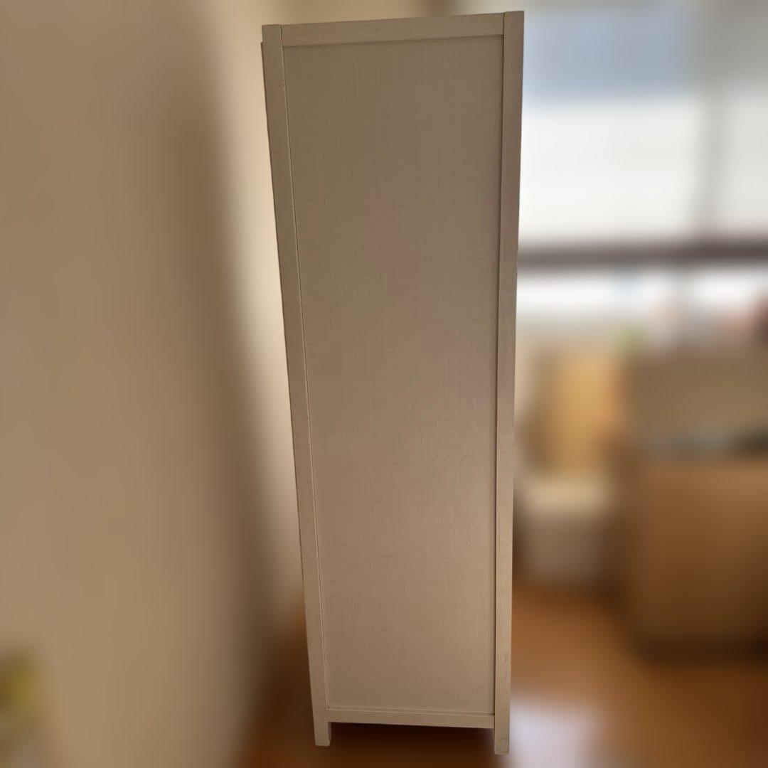 モモナチュラル　ホワイト木製チェスト 引き出し付き