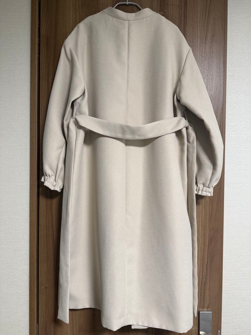NOBLE ノーブル　トリプルクロスパフスリーブコートベージュ