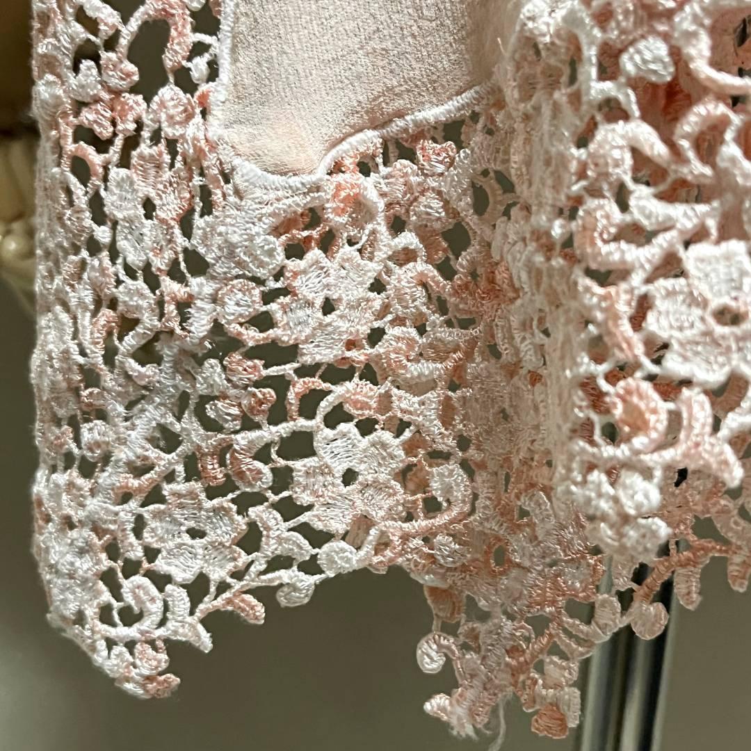 銀座和光 シルク100 イタリア製 ジョーゼット 花柄 レース 刺繍 ストール