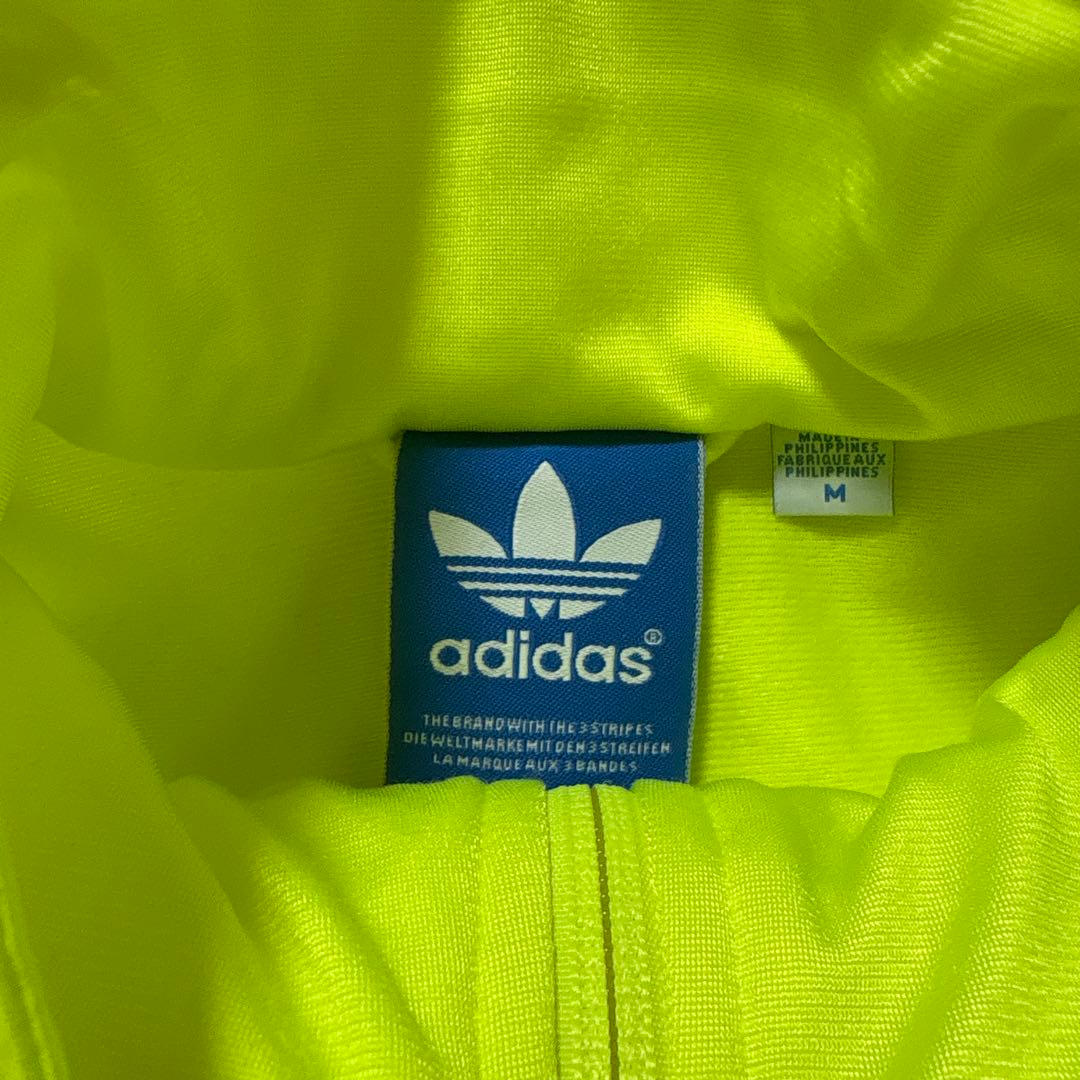 adidas 蛍光イエロー ジャージ上下セット M