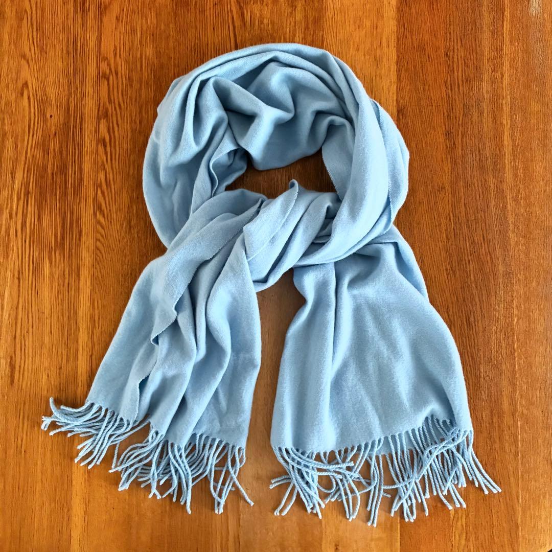【美品】トゥモローランド ストール カシミア カシミヤ 100% 水色 ブルー