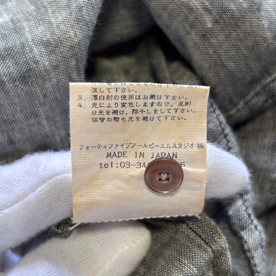 【超希少】45rpm 抜染 ガーゼコットンワンピース 花柄 インディゴ染め 藍染