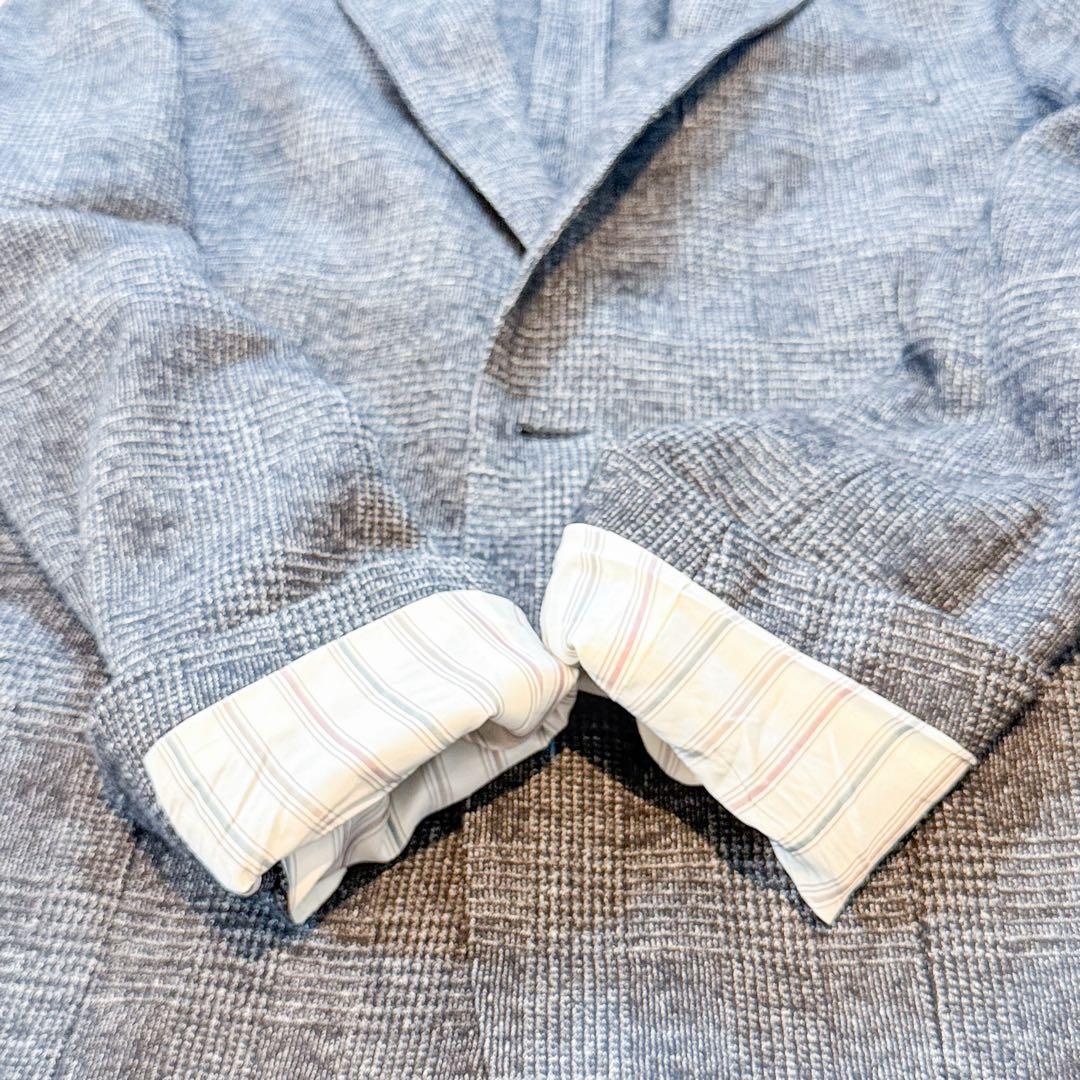 LARDINI ラルディーニ テーラードジャケット 52 グレンチェック グレー