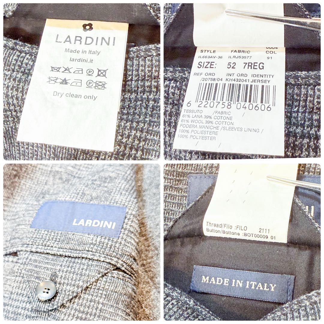 LARDINI ラルディーニ テーラードジャケット 52 グレンチェック グレー