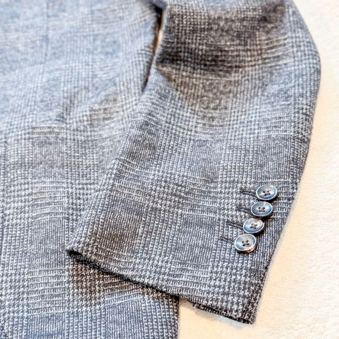 LARDINI ラルディーニ テーラードジャケット 52 グレンチェック グレー