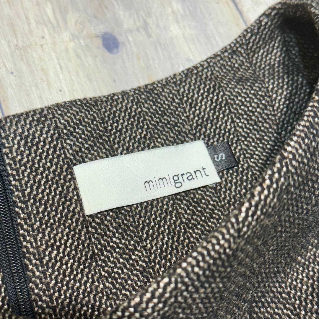 【現行品】mimigrant ケリー Xライン ヘリンボーン Vネックワンピース