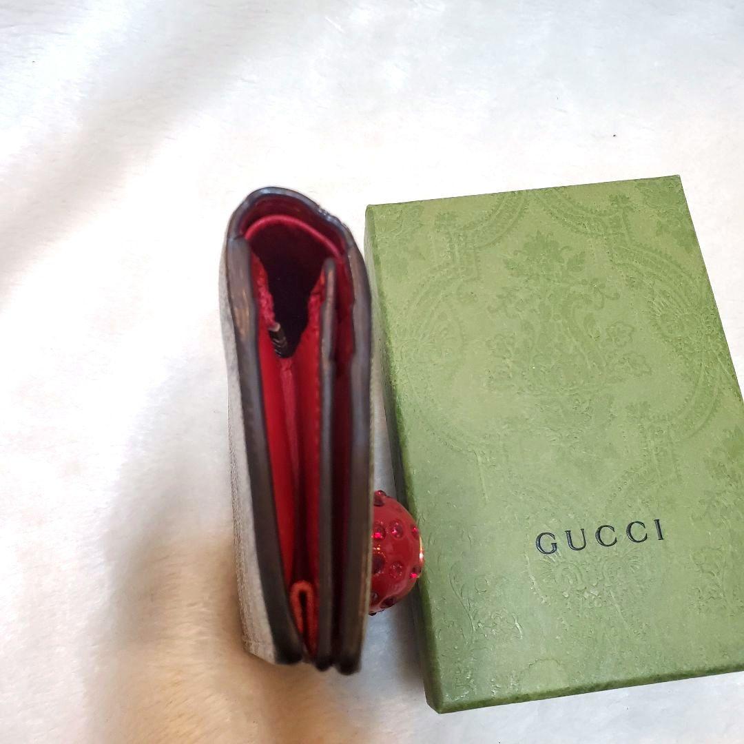 極美品 希少 GUCCI　さくらんぼ　GGスプリーム　レザー　チェリー