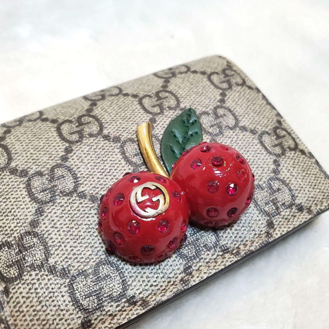 極美品 希少 GUCCI　さくらんぼ　GGスプリーム　レザー　チェリー