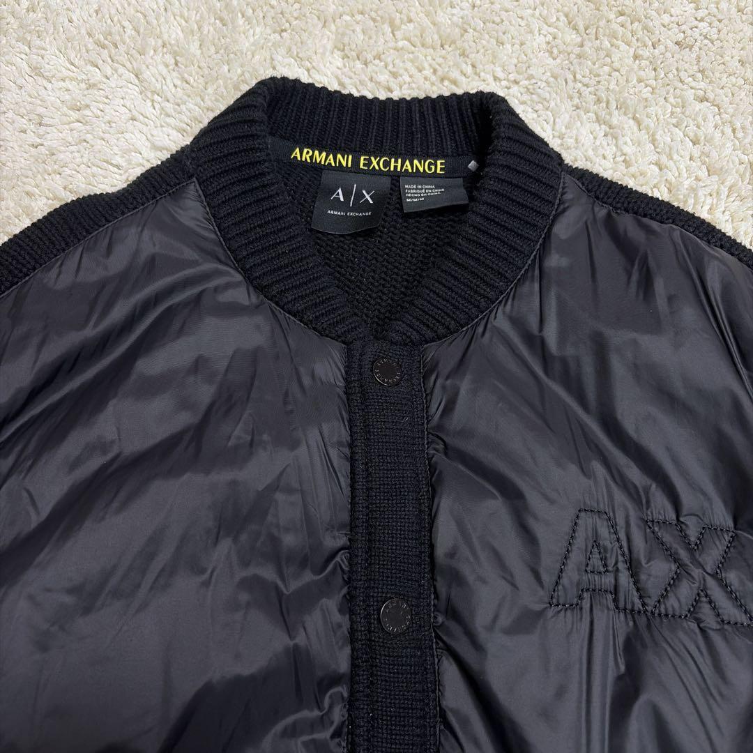 完売品✨アルマーニエクスチェンジ 異素材 ブルゾン ドライバーズニット 黒 M