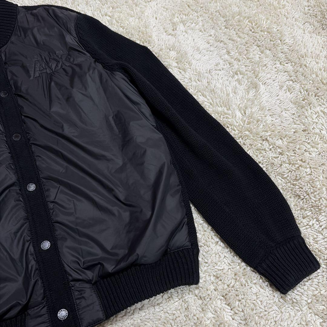完売品✨アルマーニエクスチェンジ 異素材 ブルゾン ドライバーズニット 黒 M