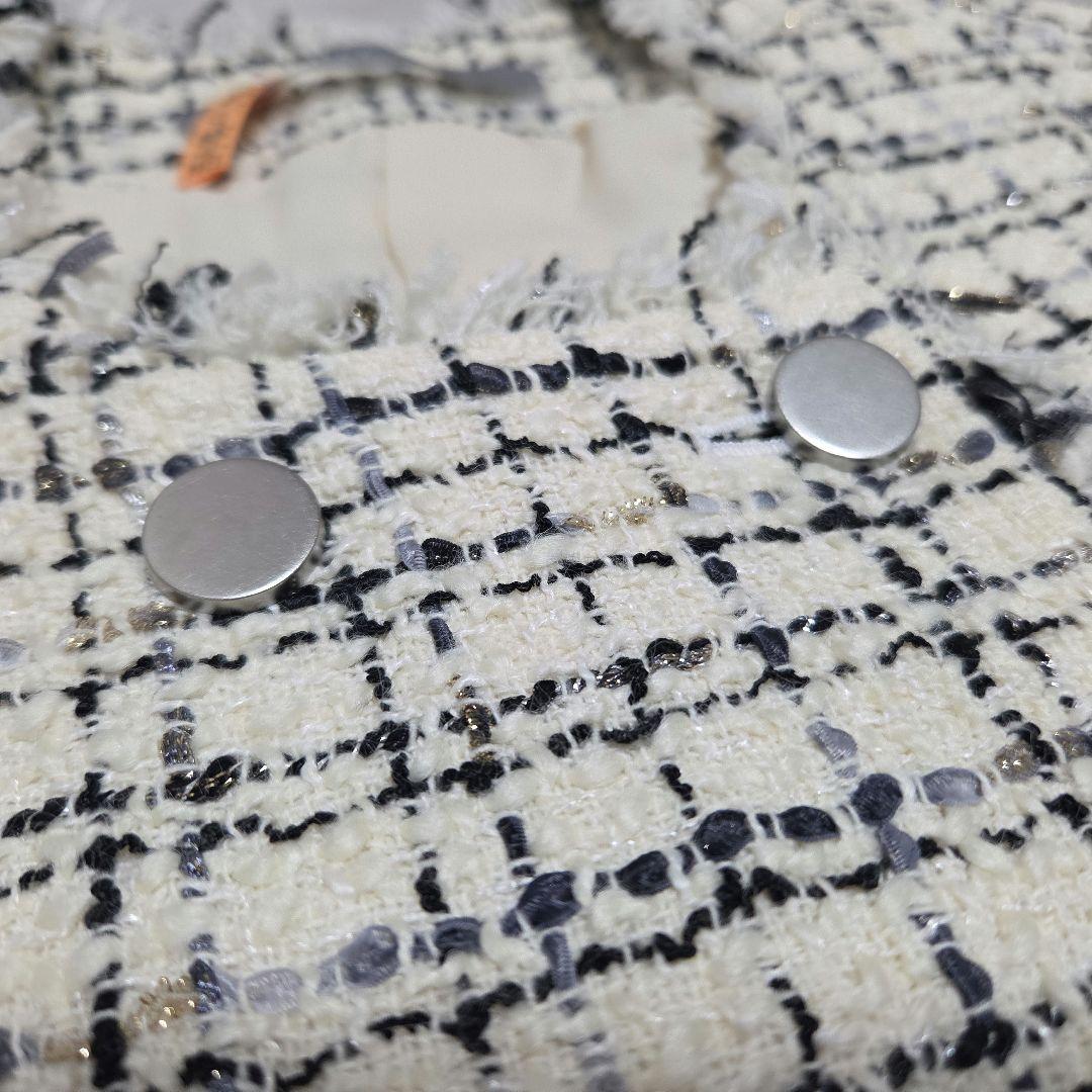 theory luxe 22AW ツイード ノーカラージャケット サイズ38