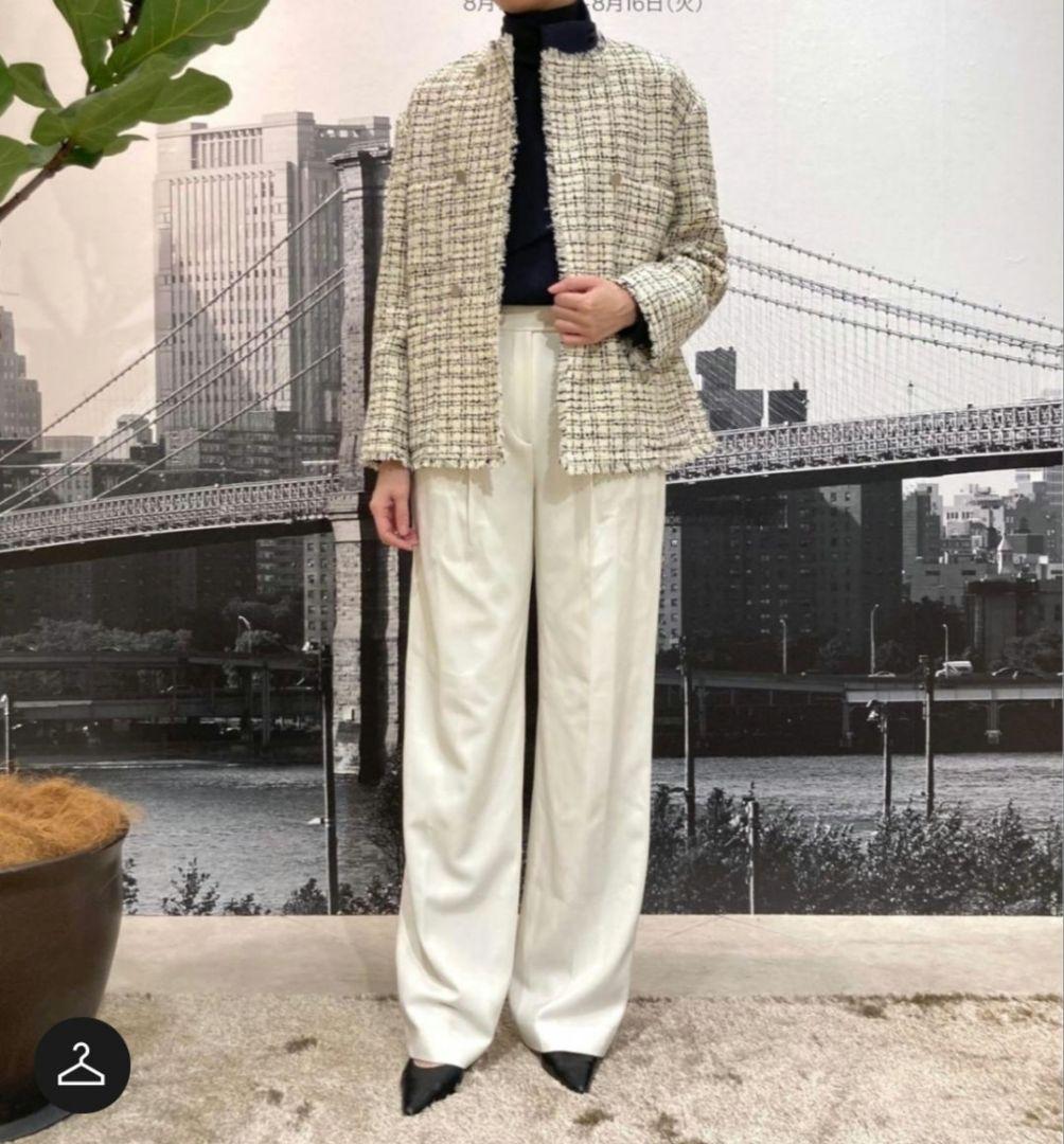 theory luxe 22AW ツイード ノーカラージャケット サイズ38