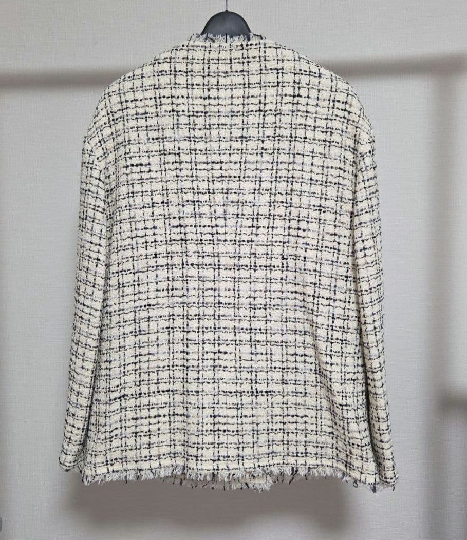 theory luxe 22AW ツイード ノーカラージャケット サイズ38