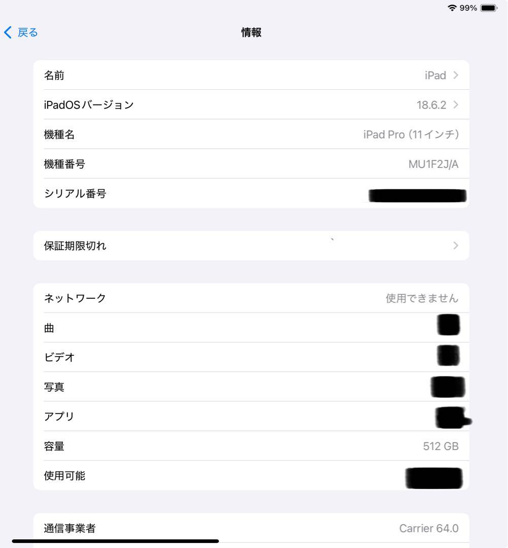 iPad Pro 11インチ Wi-Fi+Cellular 512GB