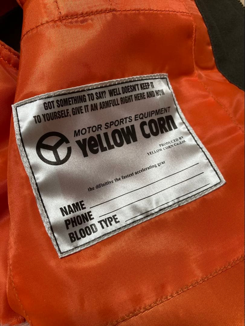 Yellow Corn x 76 lubricants パッチワーク中綿ベスト
