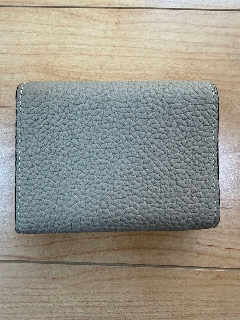 BONAVENTURA スモールウォレット シュリンクレザーグレージュ×イエロー