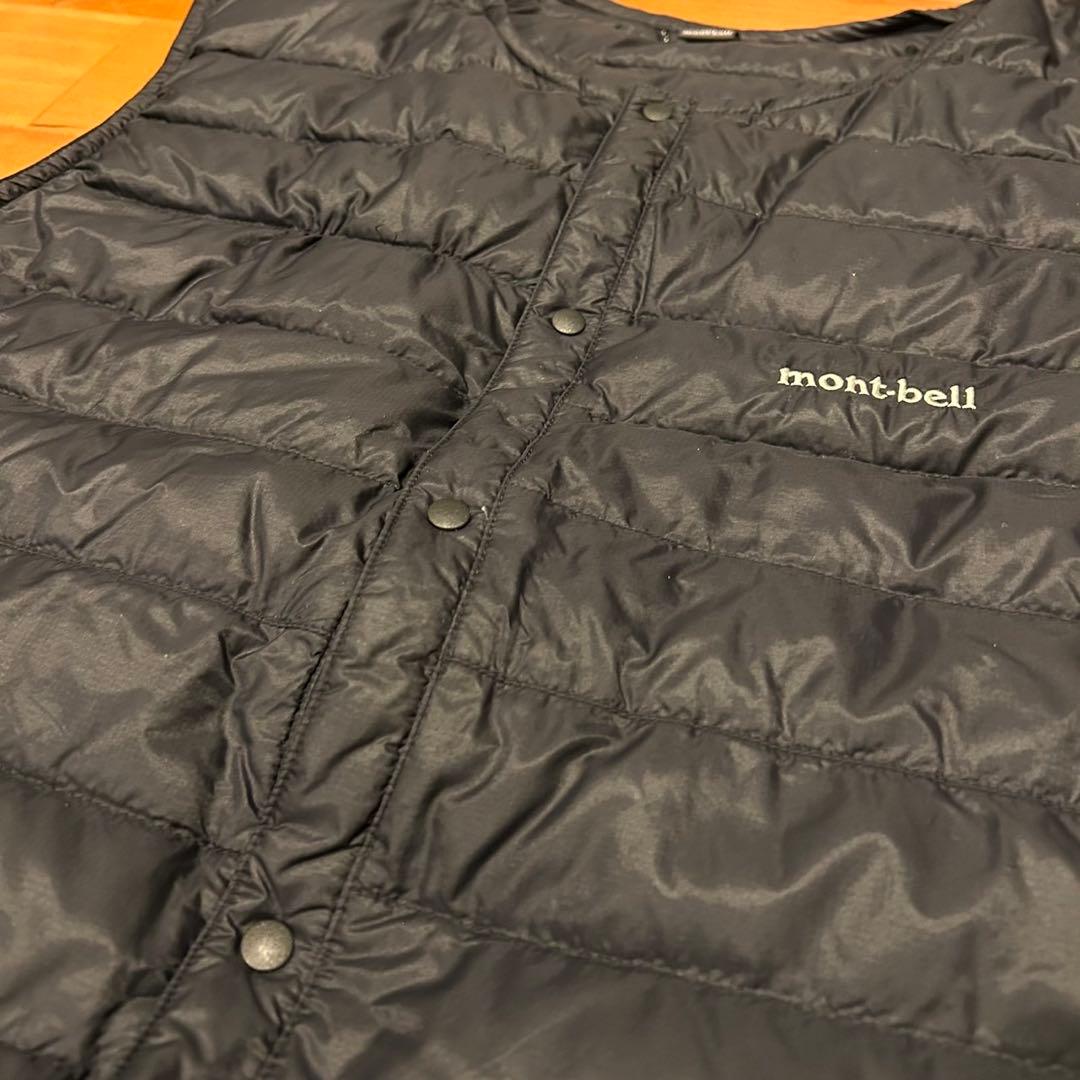 美品 正規品 mont-bell ダウンベスト サイズXL モンベル 黒