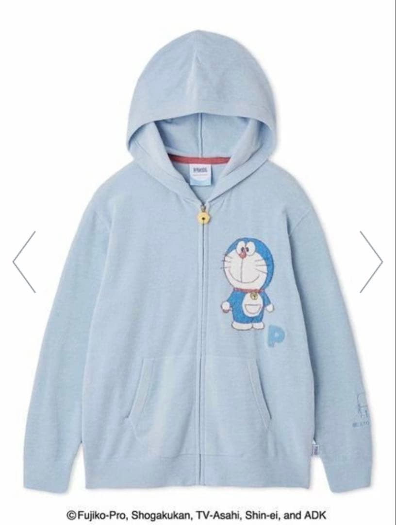 【新品】gelato pique ドラえもん ジャガードパーカ ブルー Mサイズ