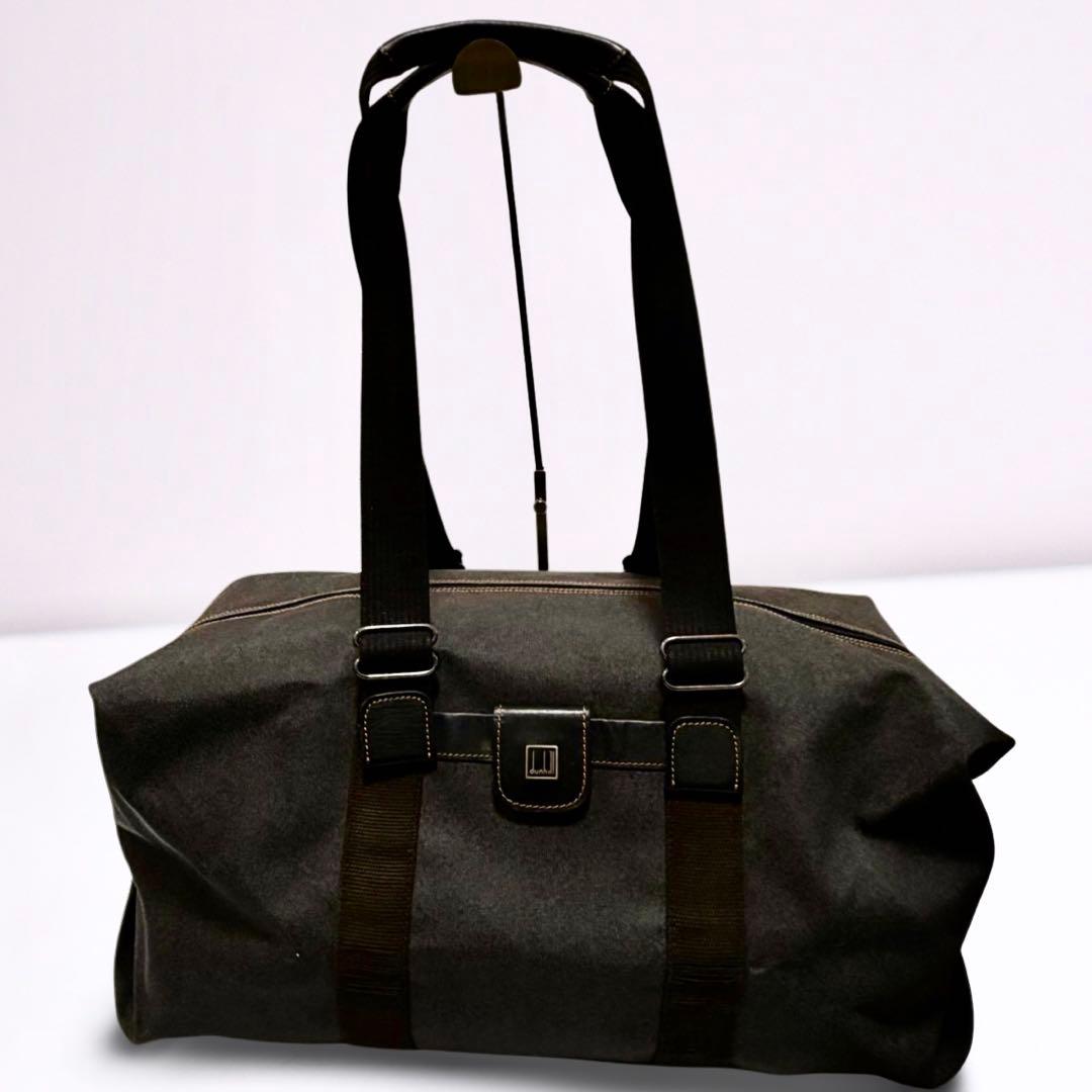 dunhill ダンヒル ボストンバッグ トラベルバッグ 大容量 グレー 黒