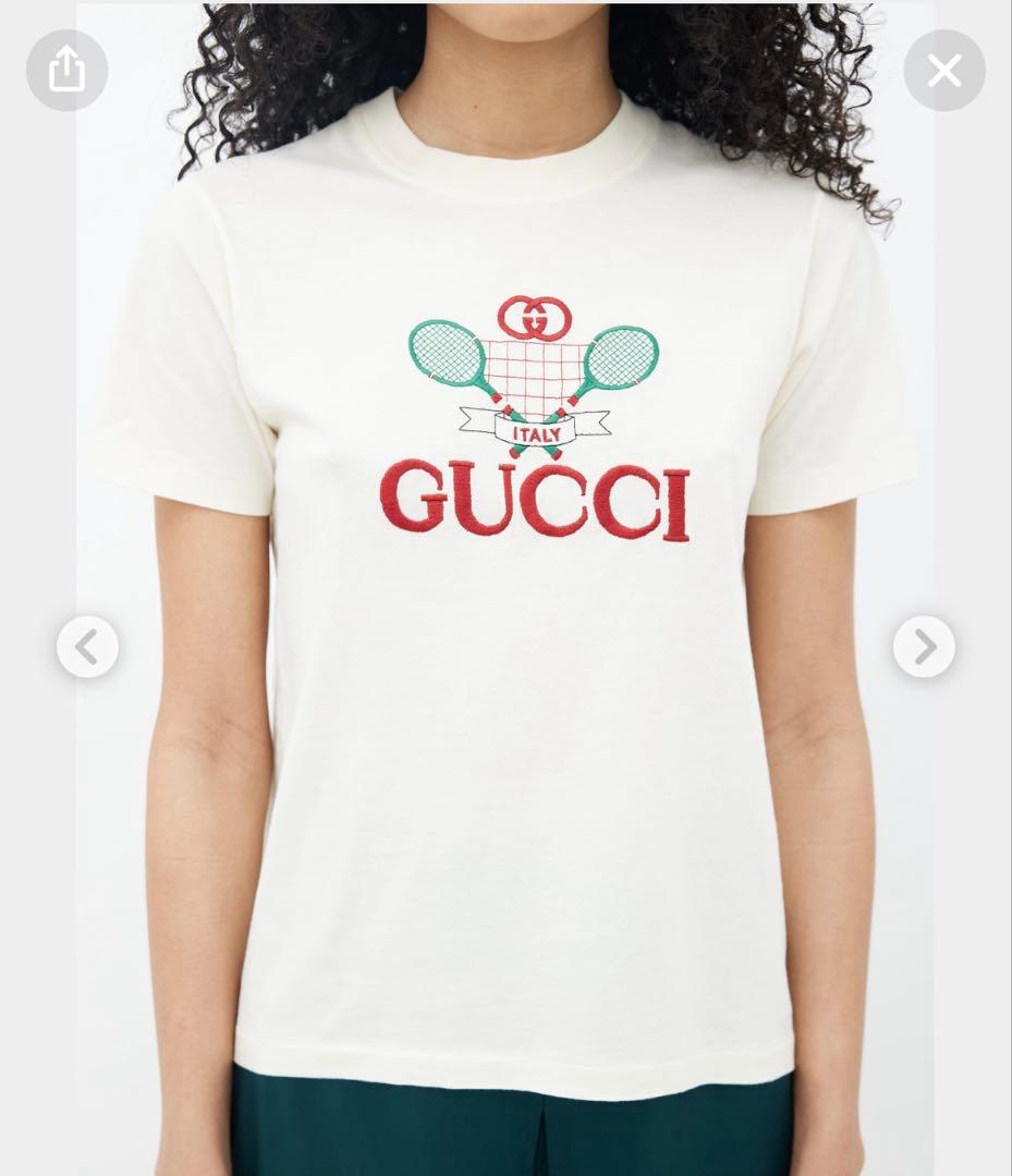 GUCCI テニスモチーフ Tシャツ アイボリー　クリーニング済　M