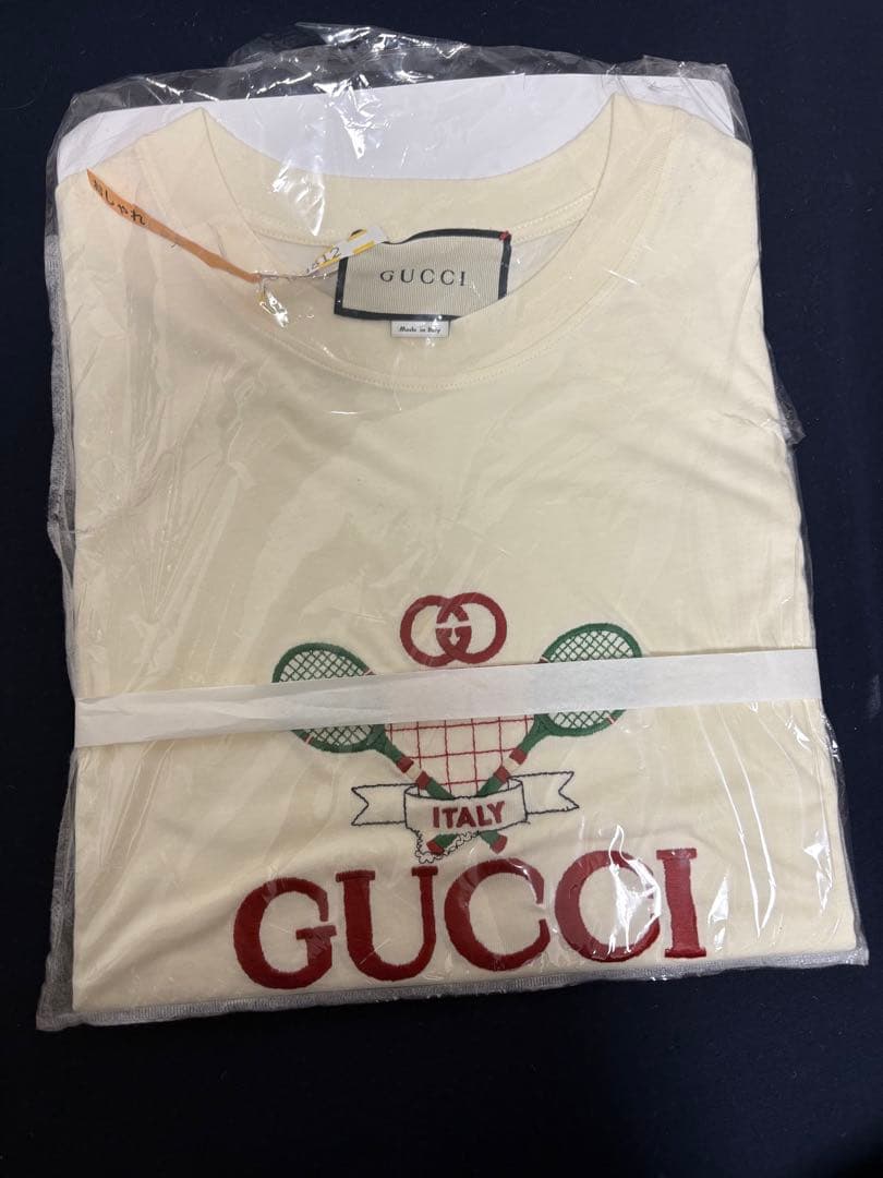 GUCCI テニスモチーフ Tシャツ アイボリー　クリーニング済　M