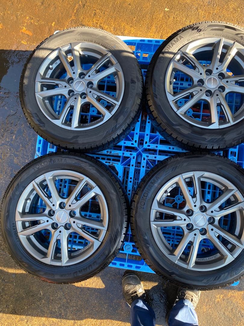 ポロ DBA-6RCBZ 15インチ スタッドレスタイヤ 5スポークホイール