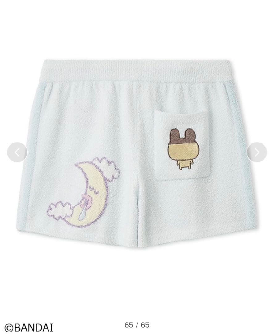 新品 スナイデルホーム ニットショートパンツ　たまごっち　まめっち　ブルー
