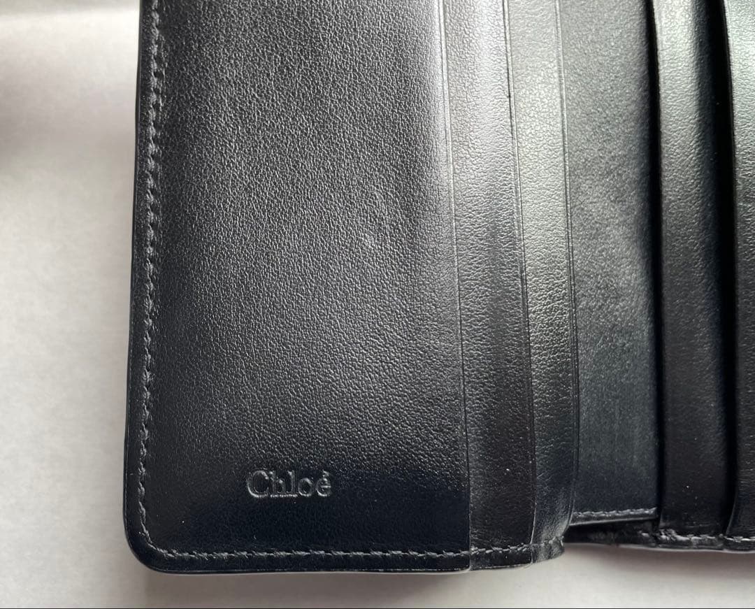 Chloe クロエ 三つ折り財布 ブラック コンパクトウォレット ミニ財布 黒