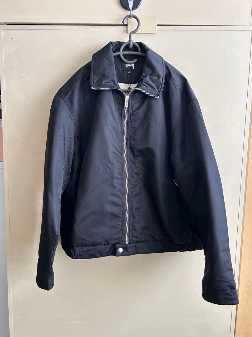 【人気】stussy PILE LINED ZIP JACKET 黒　ジャケット