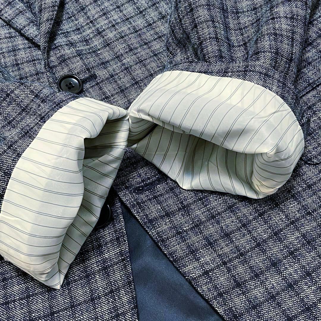 【美品】DURBAN✖︎REDA テーラードジャケット チェック リネン混 AB7