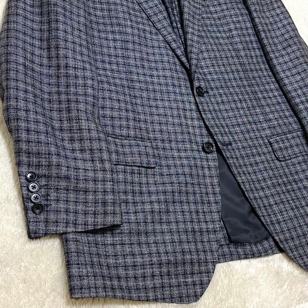 【美品】DURBAN✖︎REDA テーラードジャケット チェック リネン混 AB7